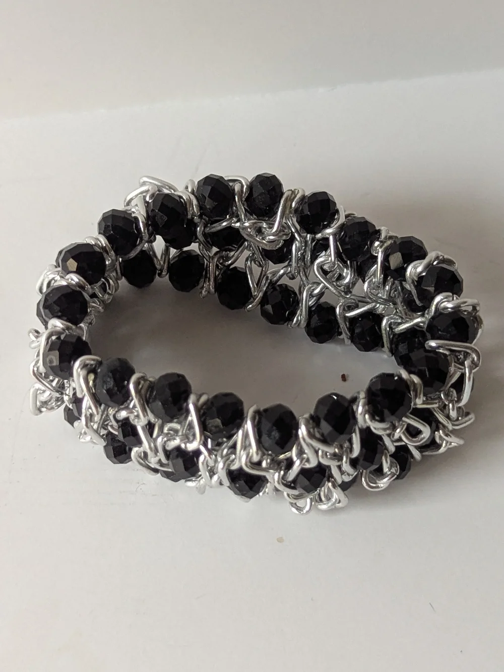 Black Beaded Chain Wrap Bracelet - Unbranded